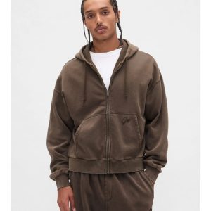 GAP パーカー ヴィンテージソフト オーバーサイズ クロップド ジップアップパーカー メンズ レディース