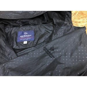 DUNLOP MOTORSPORT ダンロップ L レディース 薄手 ドット柄 ジップパーカー ジャケット フライフロント メッシュ裏地 長袖 ポリ100% 黒